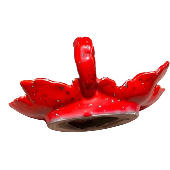 Vintage California-Style Ceramic Leaf Candy Dish Red & Orange - Picture 8 of 9